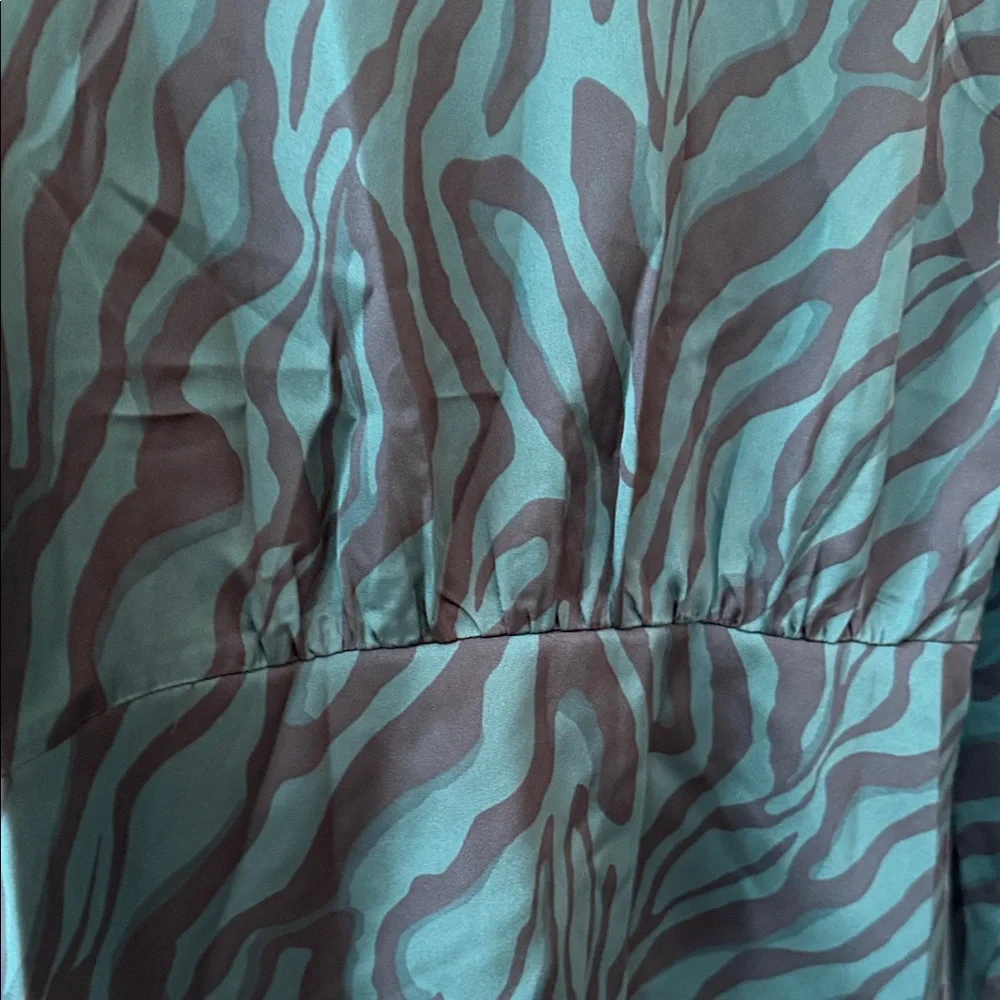 NWT J. Crew Green and Black Zebra Print Blouse